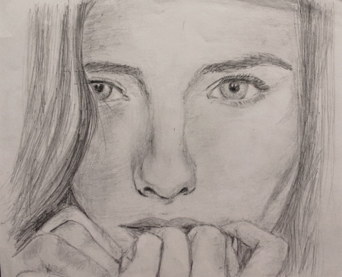 dibujo-lapiz-primer-plano-chica