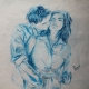 pastel-azul-pareja-abrazo-33x40
