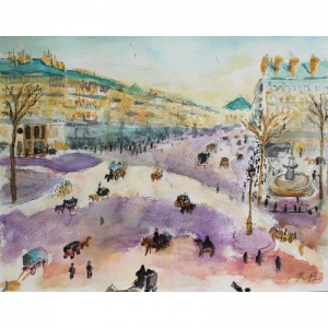 cuadro-acuarela-paisaje-calle-paris-24x30