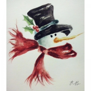 navidad-muneco-nieve-acuarela