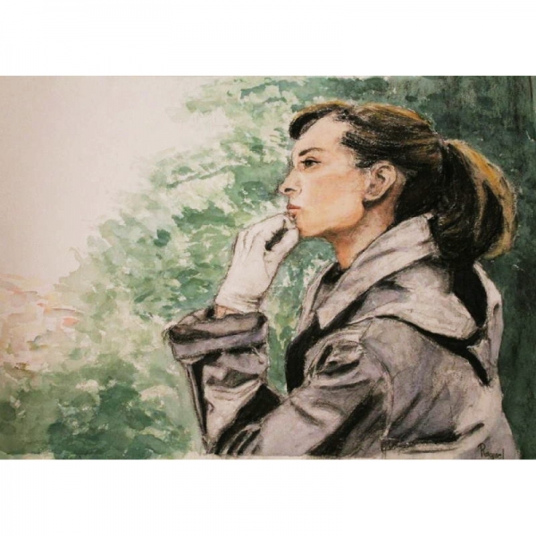 retrato-carboncillo-ilustracion-acuarela-audrey-50x70