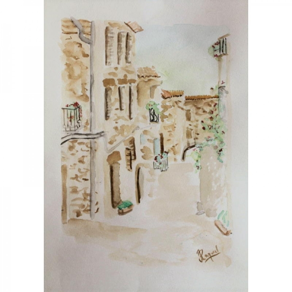ilustracion-acuarela-cuadro-acuarela-calle-ibicenca-32x24