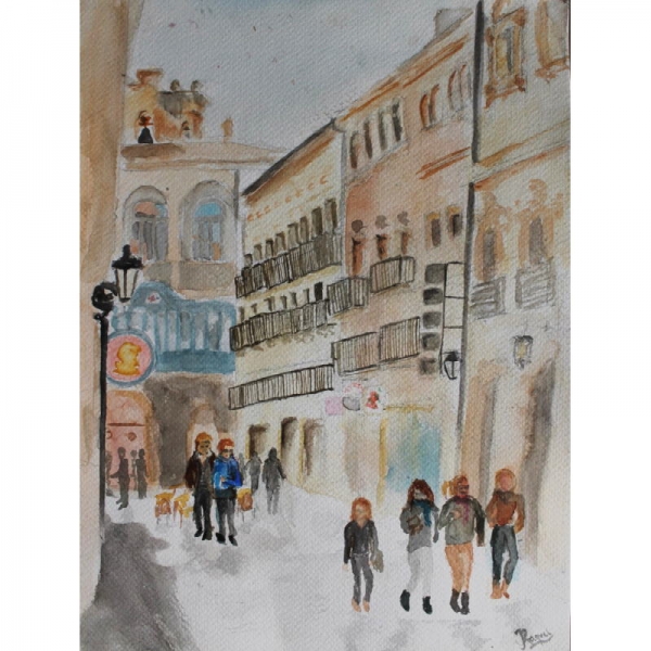 ilustracion-personalizada-acuarela-cuadro-acuarela-calle-salamanca-24x32