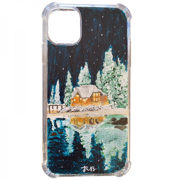 funda-movil-personalizada-funda-movil-pintada-a-mano-casa-nieve