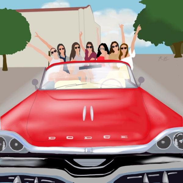 ilustracion-digital-ilustracion-personalizada-amigas-coche-cuba