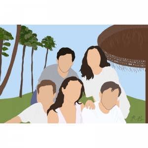ilustracion-digital-ilustracion-personalizada-familia-coro