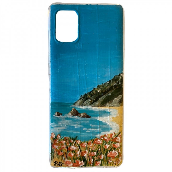 funda-movil-personalizada-funda-movil-pintada-a-mano-paisaje-mar-flores