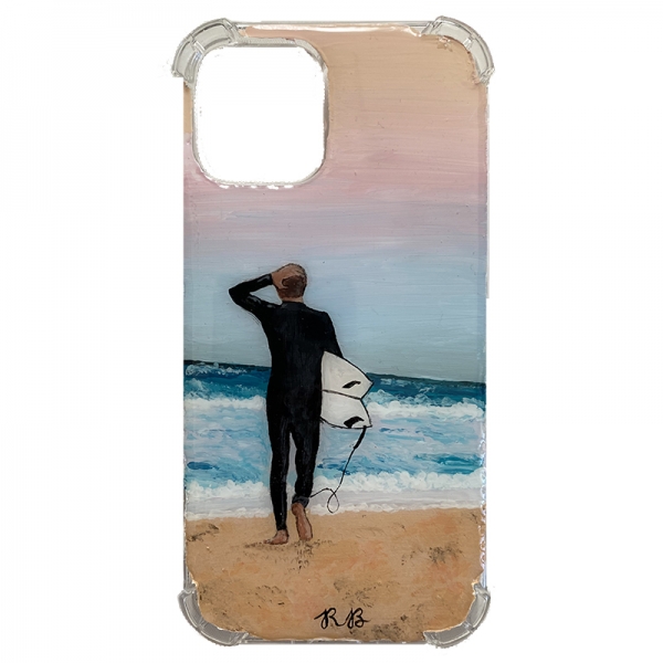funda-movil-personalizada-funda-movil-pintada-a-mano-surfero-atardecer