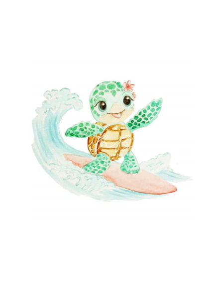 Lamina infantil Tortuga surfera